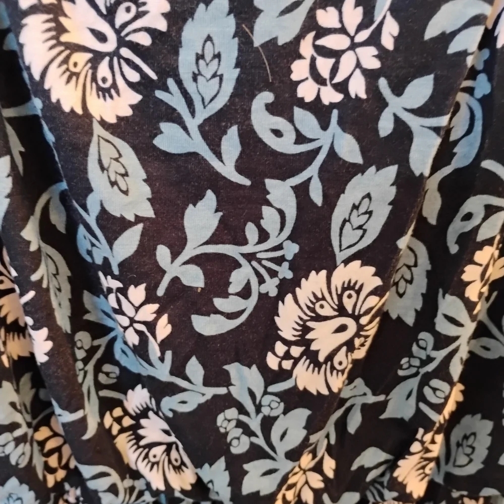 LOFT Women's Size Large Navy and Light Blue Floral Camisole Mini Dress - Picture 4 of 4
